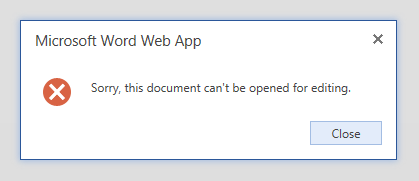 Word web app не удается открыть